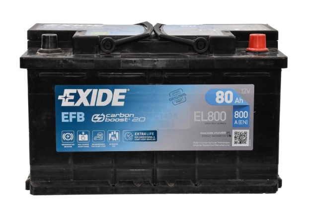 Акумулятор 80Ah-12v Exide EFB (315х175х190), R, EN800